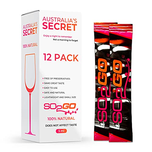 Australia's Secret! Spray - Wine Allergy, Sensitivity & Headache Wine Sulfite Remover | Better Than Wine Drops for Headaches, Red Wine Drops Filters (12 Packs) -  SO2GO