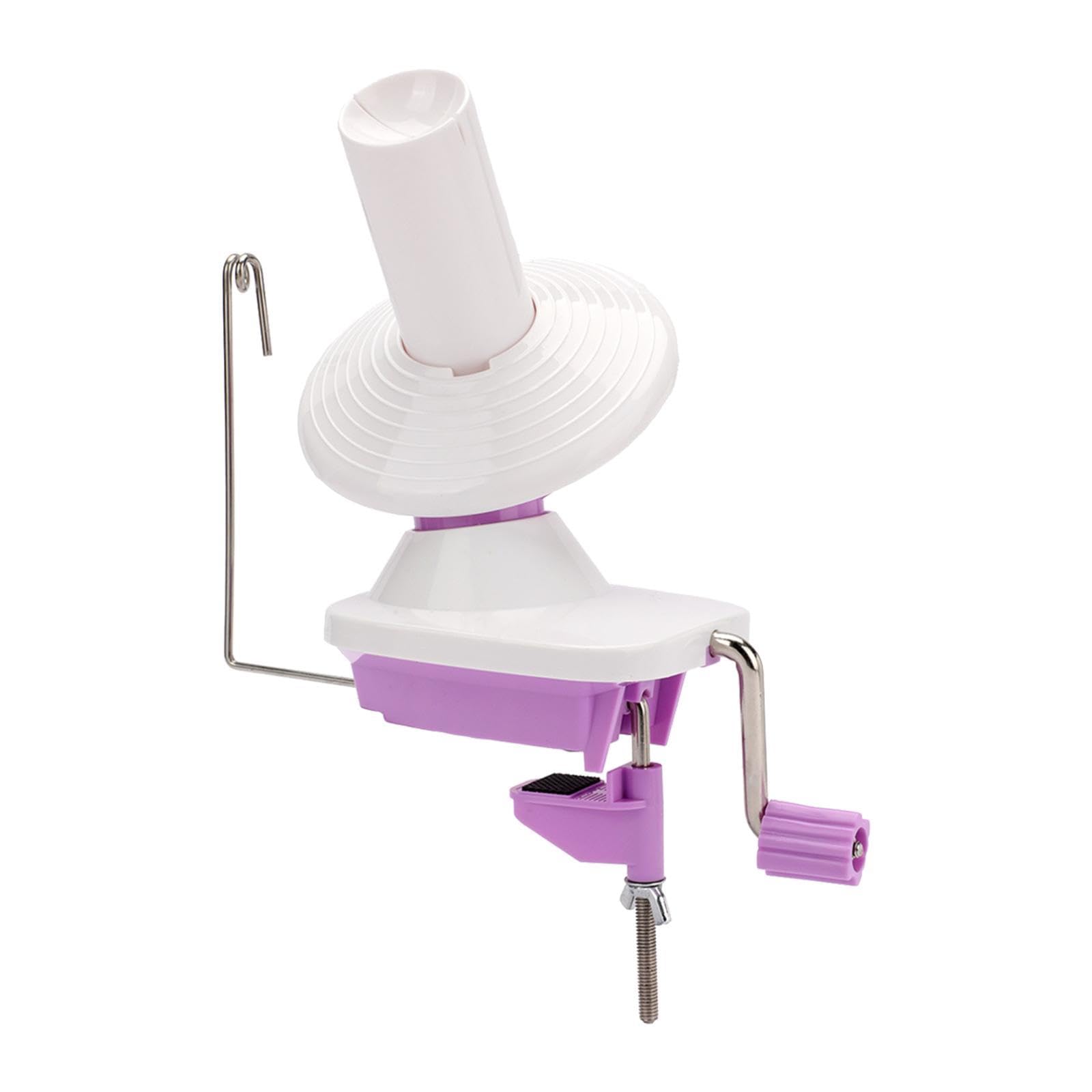 Bobinadora de Hilo de Lana, Soporte para Ovillos de Lana, Bobinadora de Hilo Manual Portátil para El Hogar, Práctica para Hilos de Madeja, Fibras de C, PÚrpura, Individual