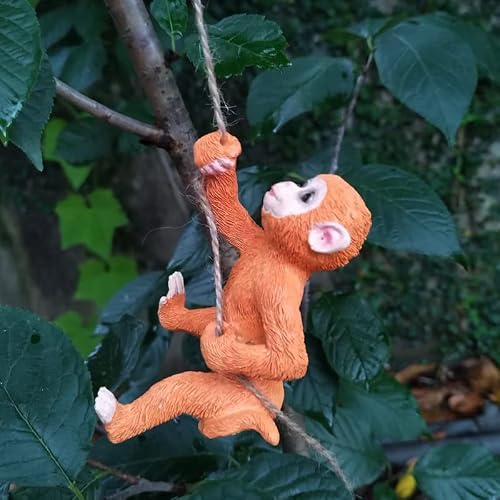 Lovely Rope Climbing Monkey Statue Figurine Ornament Home Garden Decor For Bookshelves Flowerpots #TOP1