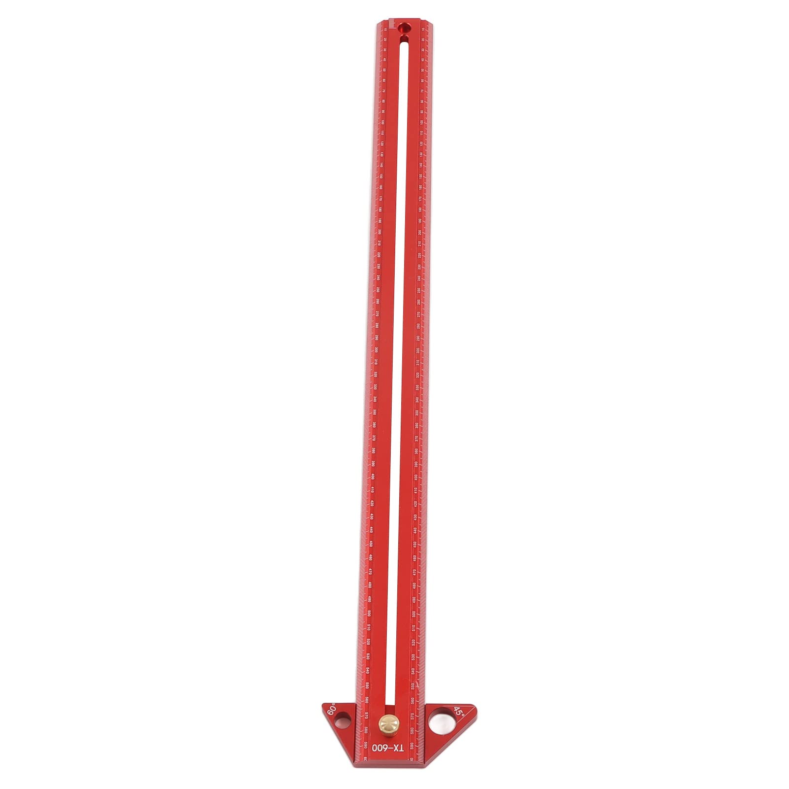 Generic Woodworking T linijka toru trwała aluminiowa aluminiowa przenośna wielofunkcyjna linijka kątowa pomiarowa dla stolarzy czerwony (60 cm)