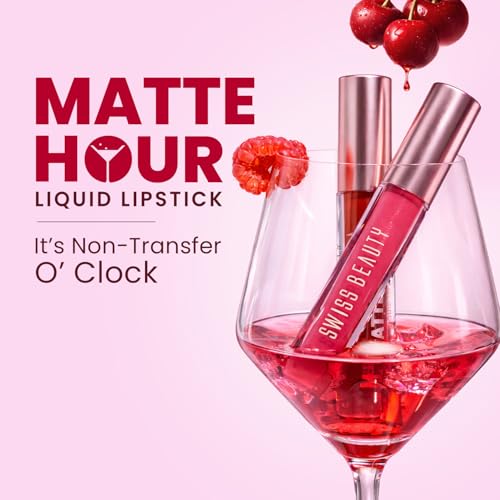 Image of Swiss Beauty Matte Hour Liquid Lipstick | Non-Transfer Formula | Highly Pigmented | Up To 10-Hour Wear | Waterproof & Smudge-Proof | Enriched with Vitamin | Shade-9. Cinnamon Sour, 4.2ml