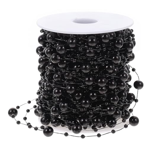 Hilo de cuentas negro para adorno y decoración creativa con cadena colgante DIY