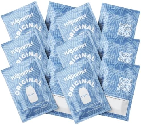 Yogourmet Kefir Starter (12 Pack Bulk Version) - Make Kefir at Home - Starter Culture - All Natural, Gluten Free, Kosher, Halal - 3 g Sachets