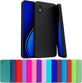 Capa Capinha Case Compatível Samsung Galaxy A01 Core Silicone Aveludada Com Proteção De Câmera (PRETO)