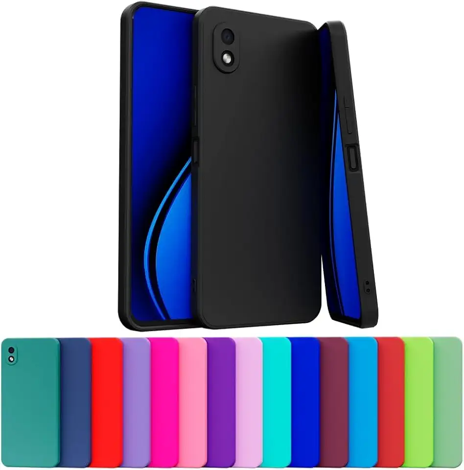 Capa Capinha Case Compatível Samsung Galaxy A01 Core Silicone Aveludada Com Proteção De Câmera (PRETO)