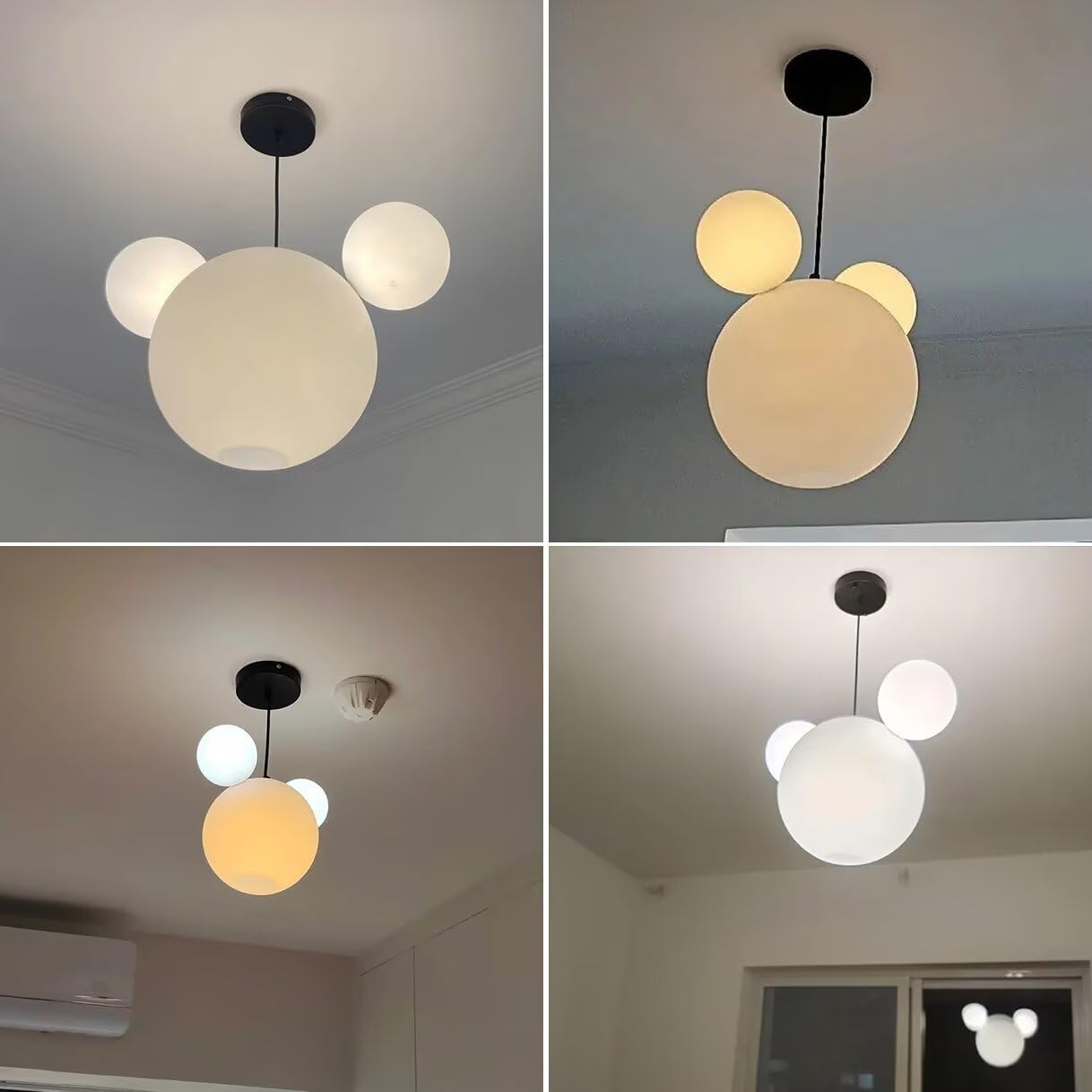 Lindo Oso PE Lámpara Colgante Lámpara De Dibujos Animados Blanca Lámpara De Techo Creativa para Habitación Infantil Luz Cálida para Dormitorio Habitación para Niños Y Niñas
