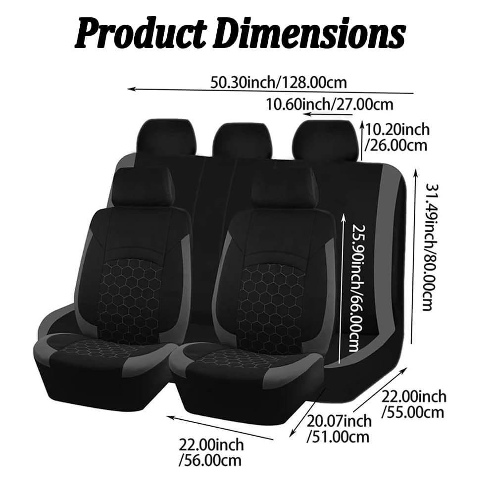 Auto Sitzbezüge Sets für Mazda 5 2008-2013, 5-Sitzer Wasserdicht Komplettset Vorne Hinten, Atmungsaktiv rutschfest Sitzbezüge Auto Schutz,C