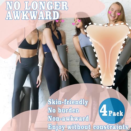 Image of Cameltoe Concealer Cover Seamless Reusable Silicone Hider Insert No Sticky Layer Anti Camel Toe Cover Silicone Underwear Guard for Leggings and Swimwear, Seamless & Invisible (4 Pack)