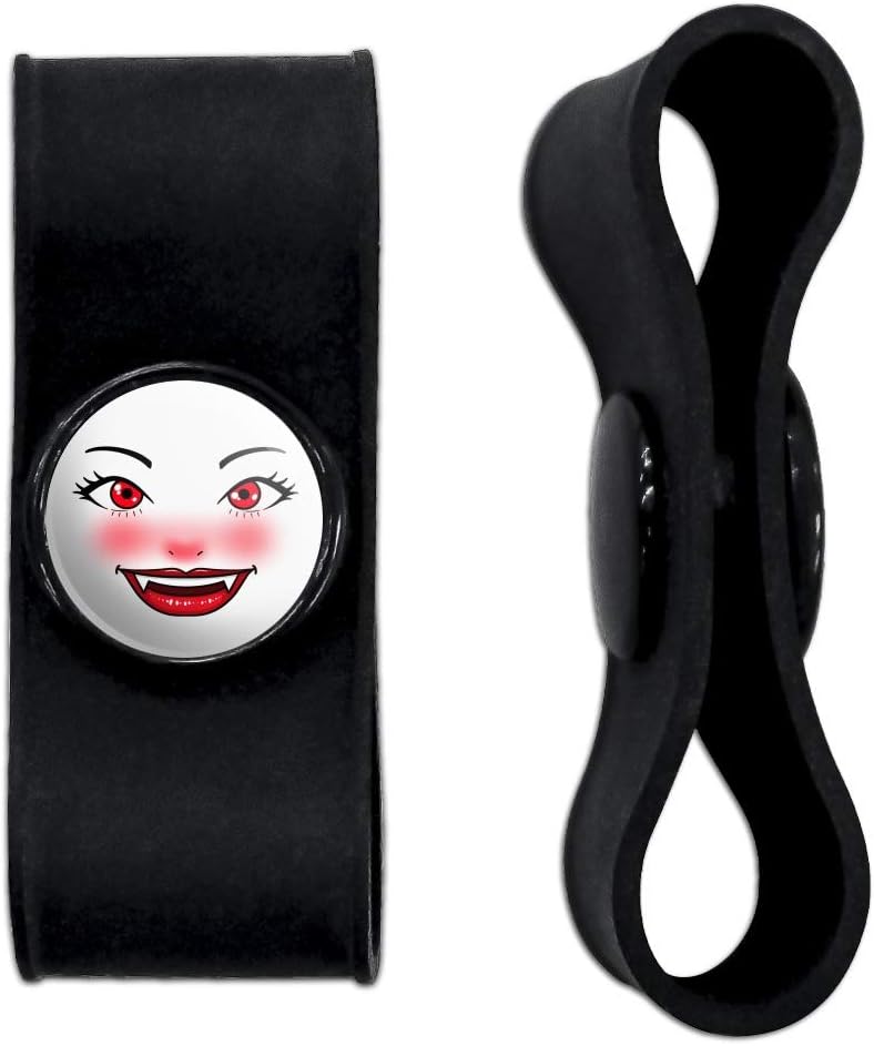 Happy Vampire Girl Smiling, Charging Cable Manager, Wire Organizer Set of 2