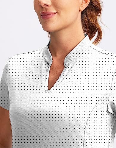 Image of Obla Women's Golf Polo Shirt V-Neck Short Sleeve Collarless Quick Dry Tennis Running T Shirt Golf Tops for Women