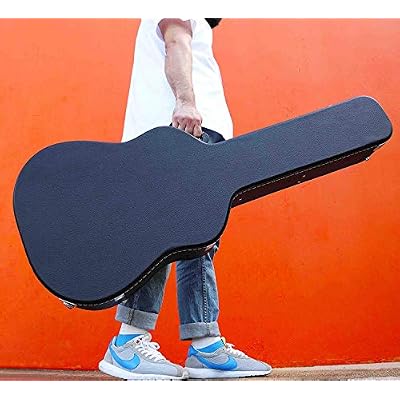Gearlux Dreadnought Acoustic Guitar Hardshell Case with Accessory Compartment - Black