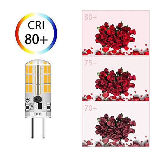 Gy6.35 G6.35 Bi-Pin Base Led Bulb 4Watt Ac Dc 12V Silica Gel Crystal Warm White 2700K-3000K Landscape Lighting,Jc Type, Equivalent 25W- 30W Q35/Cl/T4 Halogen Bulbs (5-Pack) #TOP5