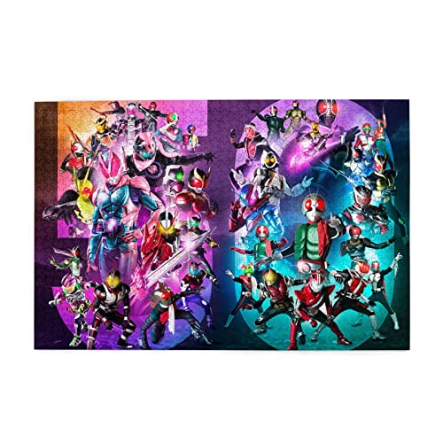 仮面ライダー 生誕50周年 アニメ ジグソーパズル 1000 ピース 大人用 子供用 木製 チャレンジングファミリーゲーム 初心者向け ギフト プレゼント 75x50cm zo335
