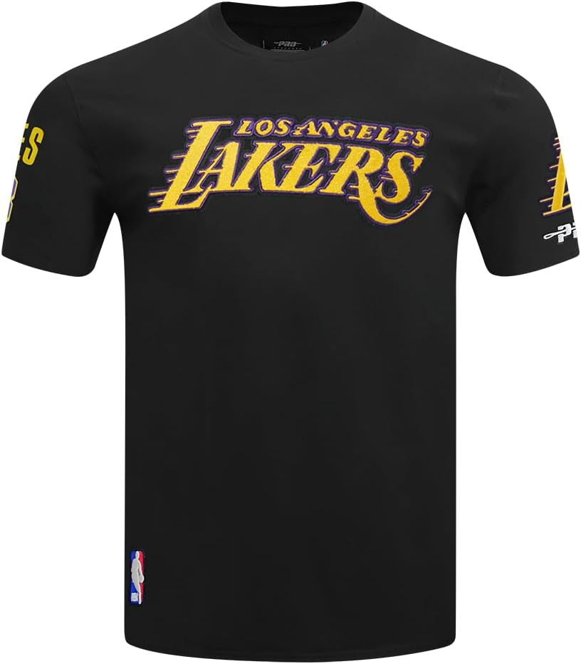 Pro Standard Mens NBA Los Angeles Lakers Lebron James #23 Classic Player Short Sleeve Tee Black XL