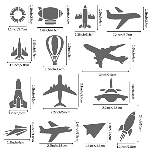 GORGECRAFT 6.3 Inch Metal Air Transport Stencil Cartoon Airplane Template Stainless Steel Floral Painting Reusable Templates Journal Tool for Painting Wood Burning - Image 3