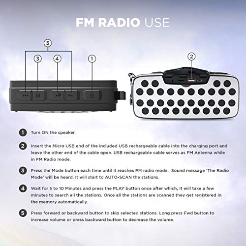 Image of ADL Music Thunder A5 Bluetooth Speaker with FM Radio /TF Card /USB Drive /AUX Input /Built-in Mic (Gun Metal)