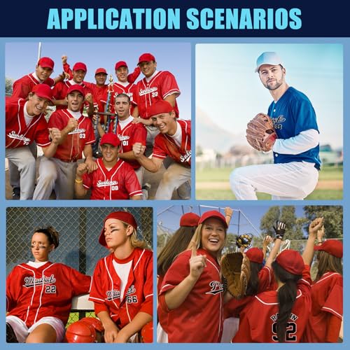 Image of Custom Baseball Jersey Personalized Stitched or Printed Name Number Baseball Shirt Sports Uniform Gifts for Men Women Youth