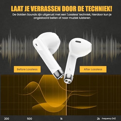 Golden Sound Classic Draadloze Oortjes - Bluetooth - Earpods - Oordopjes - Geschikt voor Apple en Android - Wit - Afbeelding 6