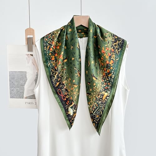 100% Mulberry Silk Square Scarf for Neck or Hair-27"x27" Women Natural Silk Neckerchief Headscarf4