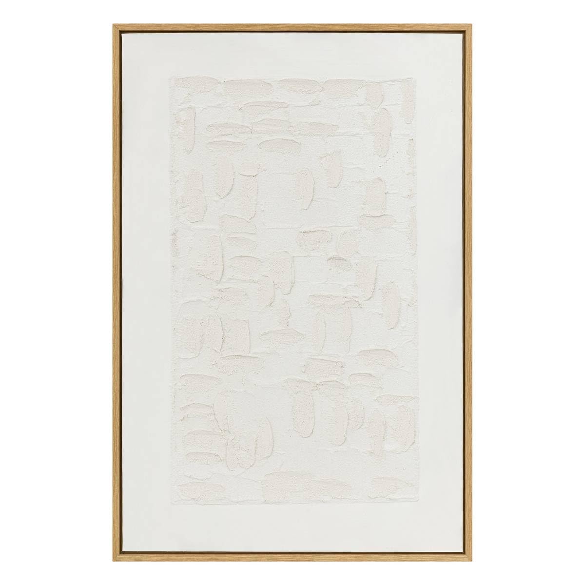Atmosphera Créateur d'intérieur - Tableau Mural 3D Talima Blanc, 90 x 60 cm, Cadre en Bois, Effet Relief - pour Salon, Chambre, Bureau