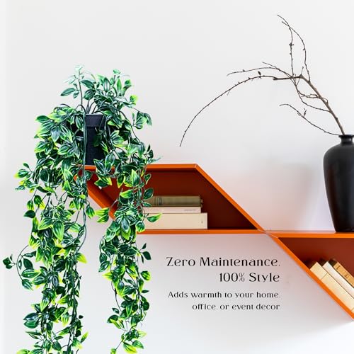 JEY PRODUCTS 2pc Hanging Plant Decorative Artificial Plants in Pots- Small Plastic Fake Plants Indoor with Pot - Eucalyptus Rosemary Succulents Mini Faux Plants for Wall Desk Bedroom Decoration - Cosy Home Interiors JEY PRODUCTS 2pc Hanging Plant Decorative Artificial Plants in Pots- Small Plastic Fake Plants Indoor with Pot - Eucalyptus Rosemary Succulents Mini Faux Plants for Wall Desk Bedroom Decoration - Image 6