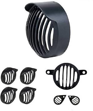 Gate 7 Classic Royal Bullet PVC Class Cover Bike Headlight Grill (Black, Plastic)