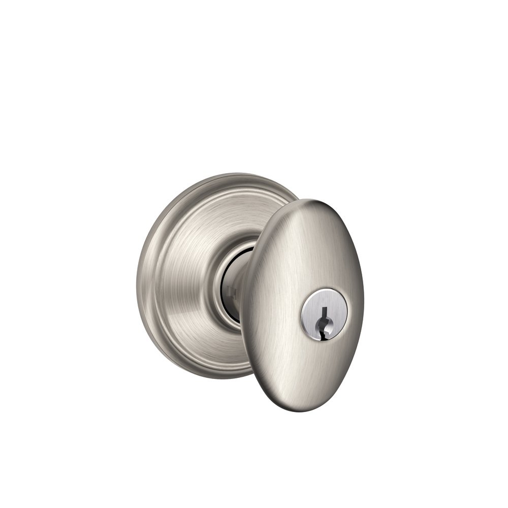 SCHLAGE F51A SIE 619 Siena Düğme Anahtarlı Giriş Kilidi, Saten Nikel