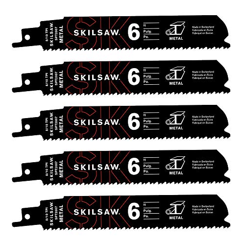 SKILSAW SPT200705 6'' 810 TPI Reciprocating Saw Blade For Metal 5 Pack
