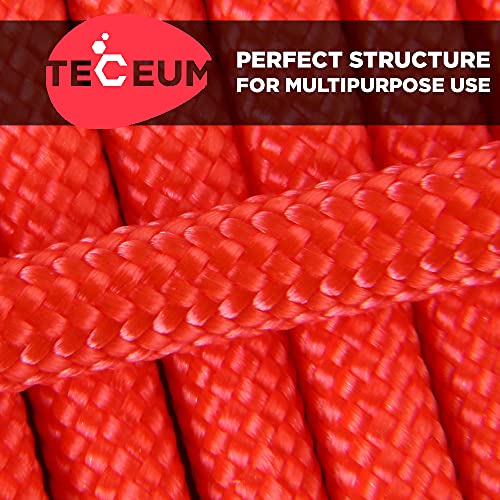 Image of TECEUM Paracord Type III 550 Soffit Orange - 100 ft - 4mm - Tactical Rope MIL-SPEC - Outdoor para Cord -Camping Hiking Fishing Gear and Equipment - EDC Parachute Cord - Strong Survival Rope 345