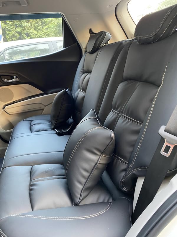 Image of Comfort Plus Puffy PU Leather Black Car Seat Cover Compatible with Hyundai Venue