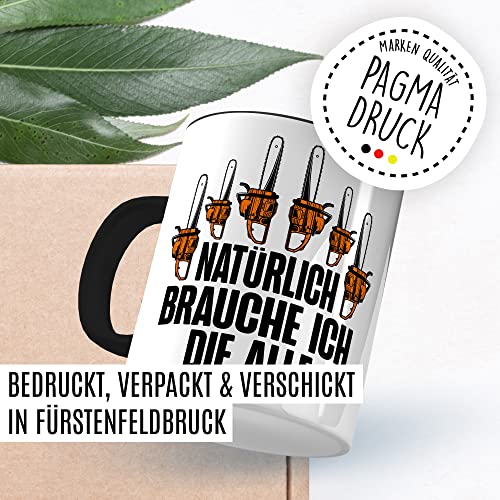 Holzfäller Tasse Kettensäge Geschenkidee Wald Kaffeetasse mit lustigen Spruch Geschenk für Förster...