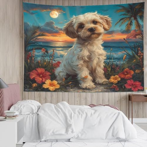 Tapiz de pared de perro tierno: decoración estética 3D para tu hogar 5