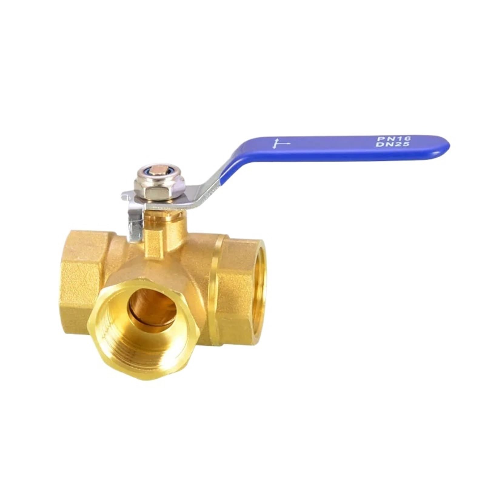 Vanne en laiton robuste 1/2" à 3 voies en T pour plomberie durable