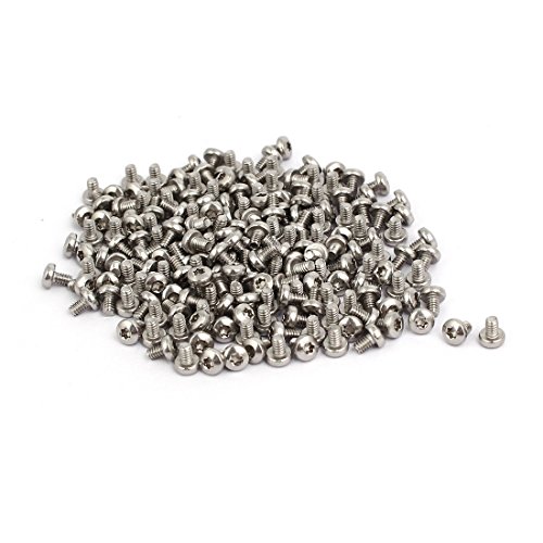 Sourcingmap M2x3mm 304 Stainless Steel Button Head Torx Screws Fasteners 200pcs, Silver