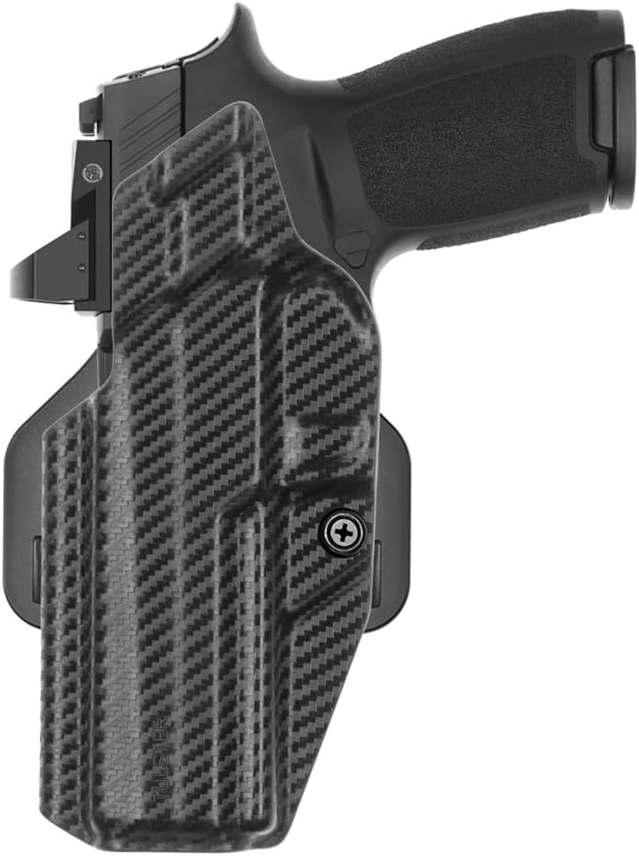 Tulster OWB Range+ Kydex Paddle Holster in Left Hand fits: Sig Sauer P320 Full Size 9/40 | Optic Cut Outside The Waistband Open Carry