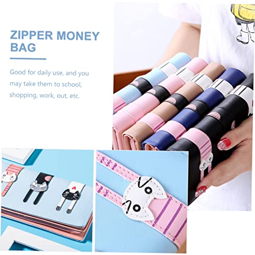 LIFKOME Cartoon Cat Zipper Wallet for Women Cute Purse Three Compartments Accessory for Students and Young Girls for Birthdays and Holidays3