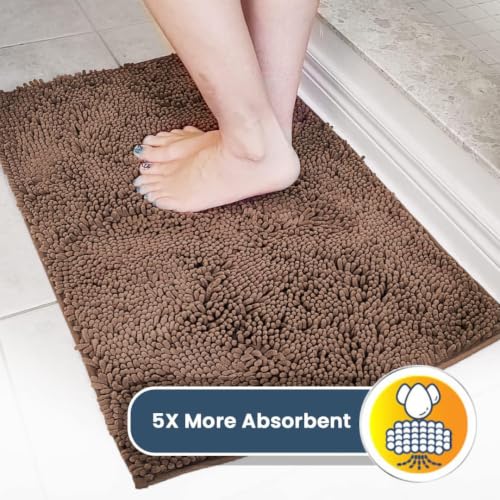 Image of Muddy Mat | Super Water Absorbent Door Mat Indoor, Microfiber Quick Dry Chenille Entryway Rug, Slip Resistant Front Door Mat, Indoor Mats for Entryway, Machine Washable Pet Rug, Tan 26 inch x 42 inch