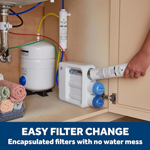 GE 5-Stage Reverse Osmosis Under Sink Water Filtration System with Faucet, Reduces 95+ Impurities including Lead, Chlorine, Arsenic, Filters FQ18PN, FQ18MN, FQ18RT, GXRV40TBN thumbnail 4