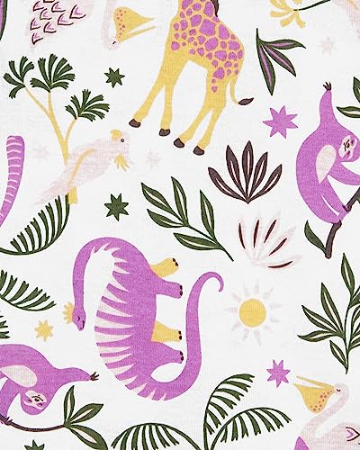 Carter's Toddler Girls 4pc Cotton Snug Pajamas PJs Set (Purple/Snooze A Saurus, 4T)3