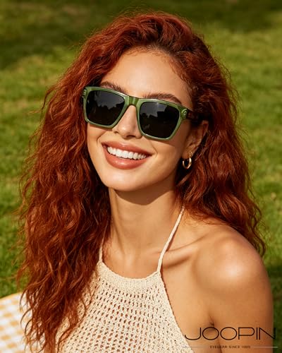 Image of Joopin Acetate Square Sunglasses Men Polarized UV400 Protection Trendy Oversized Sun Glasses Retro Shades Women