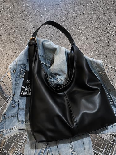 Image of Women's Large PU Leather Hobo Shoulder Bag