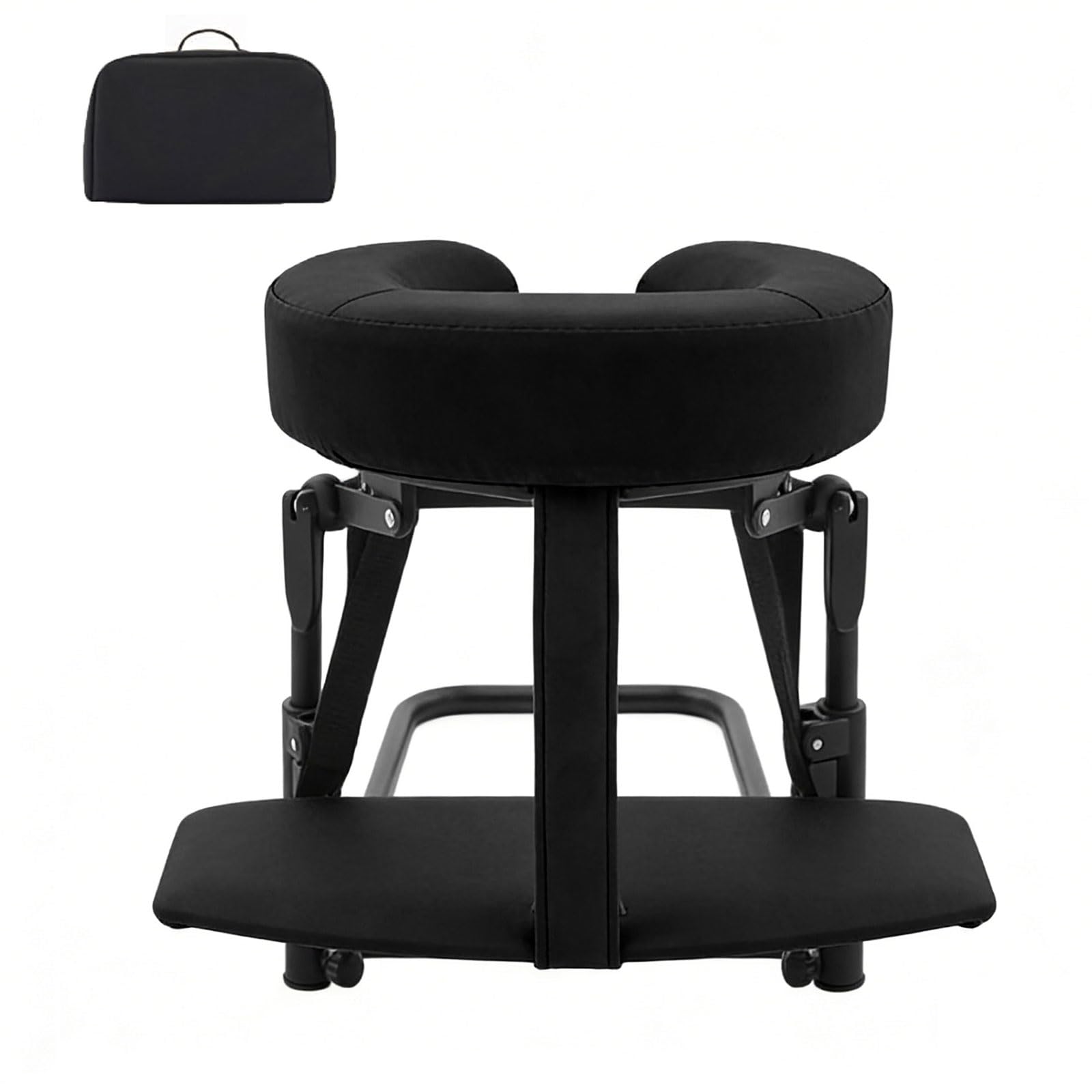 Ergonomischer Massage-Kopfstützenrahmen, 180 Grad faltbar, für den Heimgebrauch, verstellbarer faltbarer Kopf mit Memory-Schaum-Tragetasche für Bettmassage