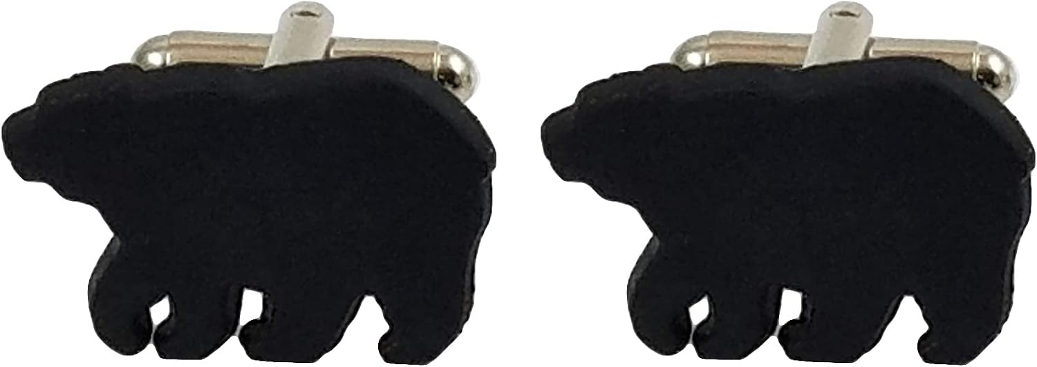 Black Bear Cufflinks, Lapel Pin, Earrings or Tie Bar