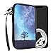 kwmobile Handytasche für Smartphones XL - 6,7/6,8" - Neopren Handy Tasche Hülle Cover Case Schutzhülle - Galaxie Baum Wiese Blau Grau Schwarz - 17,2 x 8,4 cm Innenmaße