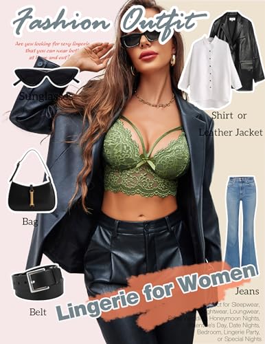 Image of Avidlove Lace Bralette for Women Lingerie Spaghetti Adjustable Strap Tank Camisole Crop Top