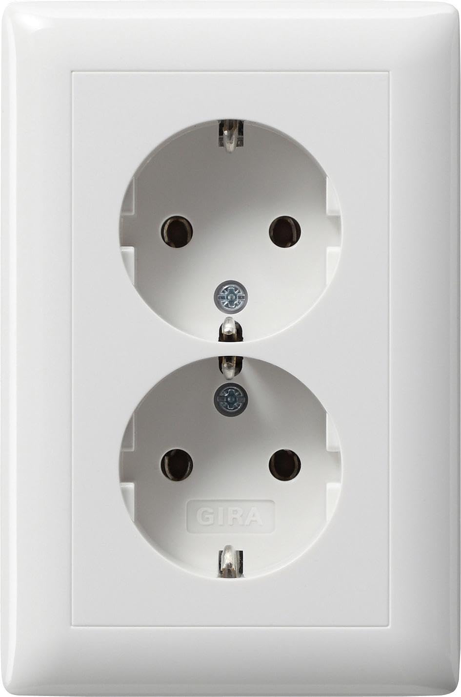 Gira 078204 Doppel Schuko Steckdose kompakt Standard 55, reinweiß matt