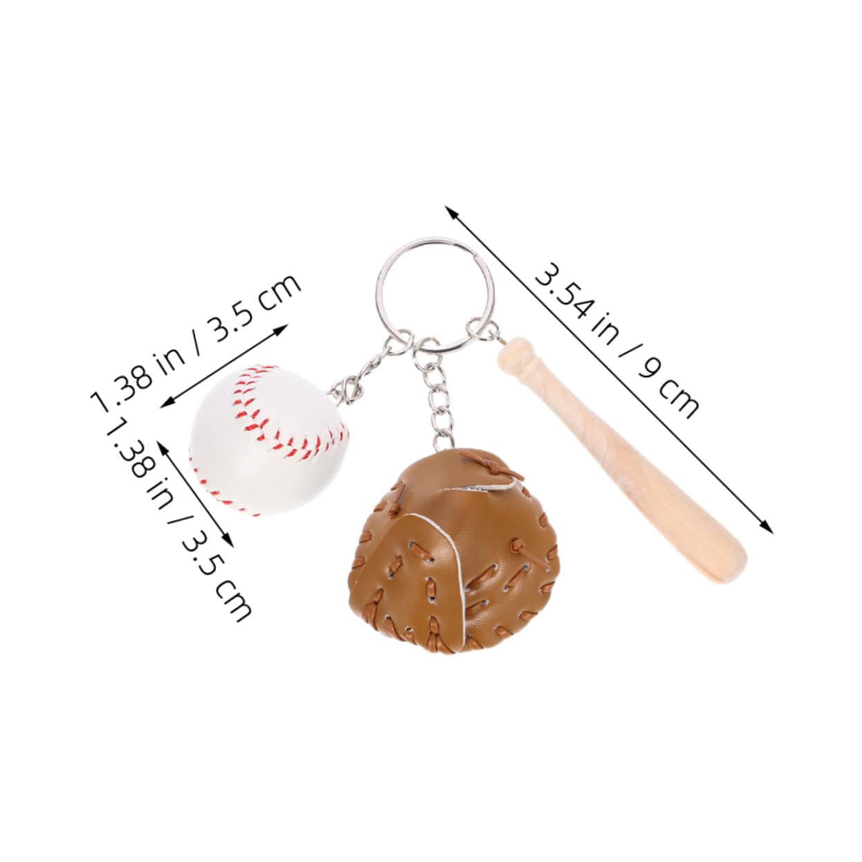 BESPORTBLE Portachiavi Da Baseball Fascino Del Softball Bomboniere Di Softball Accessori Portachiavi Da Softball Supporto Chiave Mini Portachiavi Sportivo Di Legno Cachi