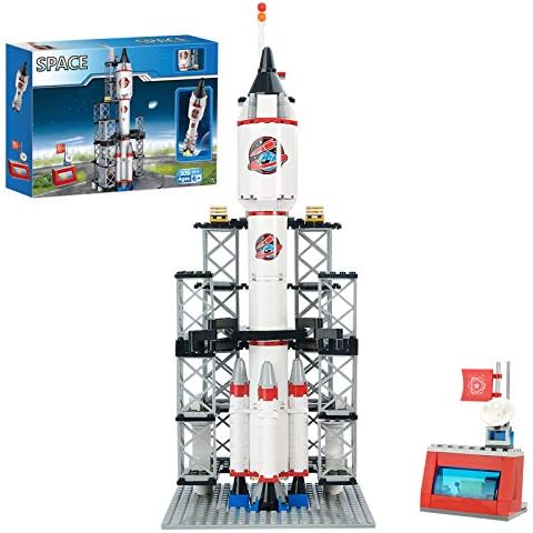 BRICK STORY Spaceship Building Set City Space Rocket Ship Playsets Space Construction Toys with Launch Control Center & Mini Astronaut Birthday Present for Boys and Girls 6-12 309PCS Cover