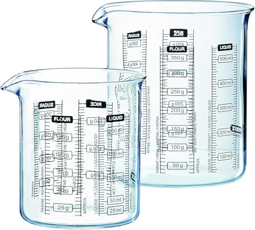 Pyrex Messkännchen aus Glas, 2er-Set