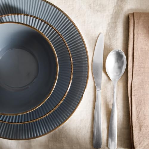 Image of Gibson Home Plates and Bowls Set, 12 Piece Dinnerware Set for 4, Blue